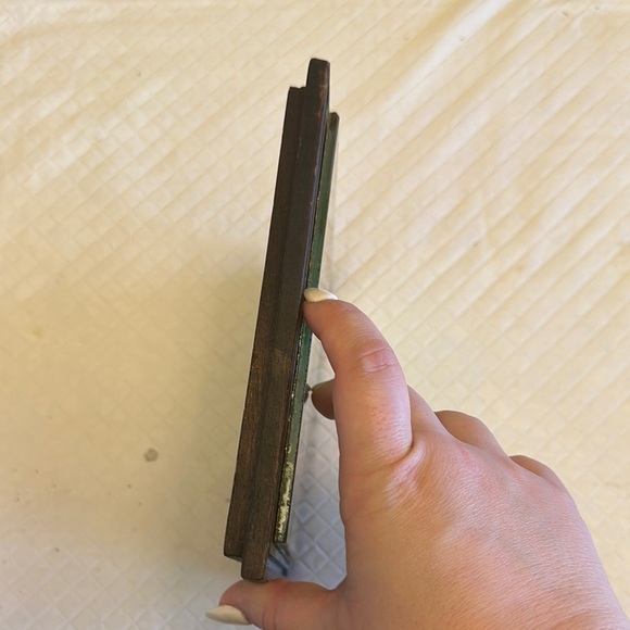 Elegant Wood w/Brown Glass Lion,Birds and Leafs Art Piece Small - Picture 3 of 4